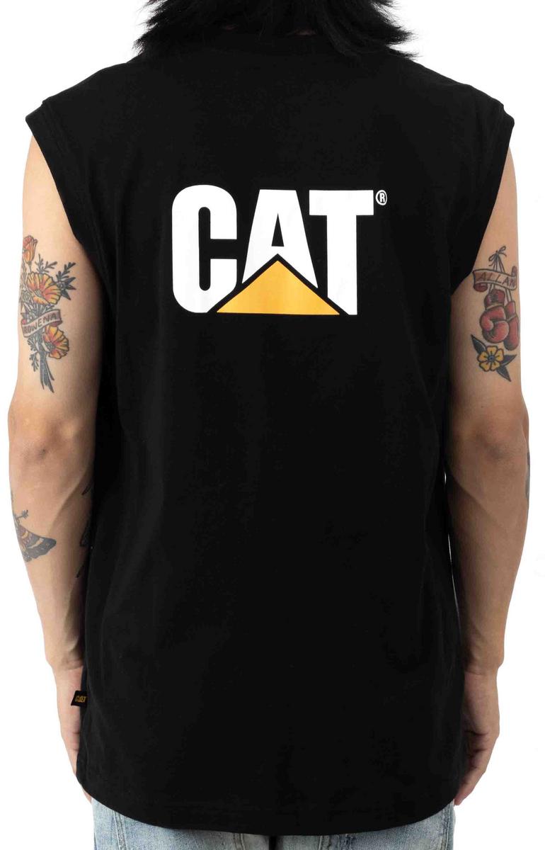 Caterpillar's Stunning Black Sleeveless Pocket T-Shirt