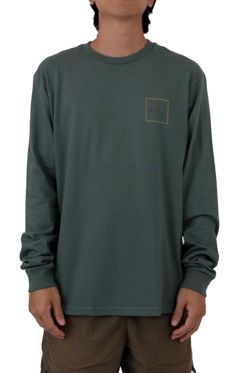 Brixton's Stunning Alpha Square Long Sleeve Shirt - Dark Forest