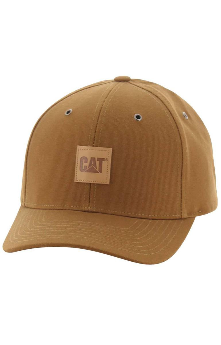 Caterpillar's Stunning Bronze Leather Patch Snap-Back Cap