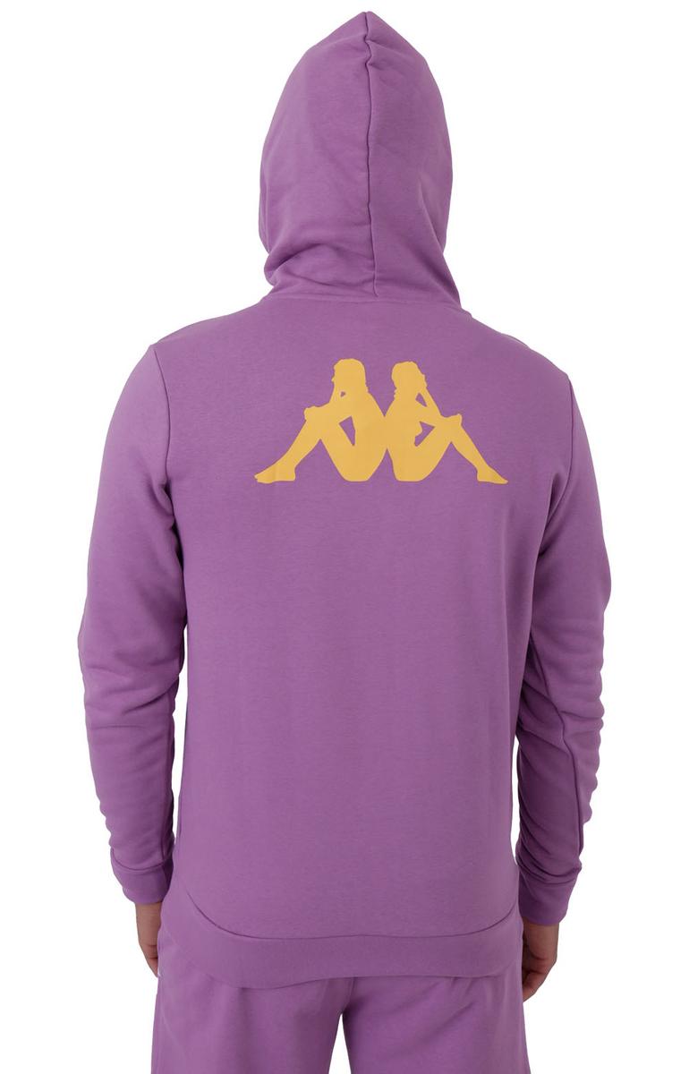 Kappa Haris Classic Violet/Bright White/Yellow Pullover Hoodie - A Must-Have!