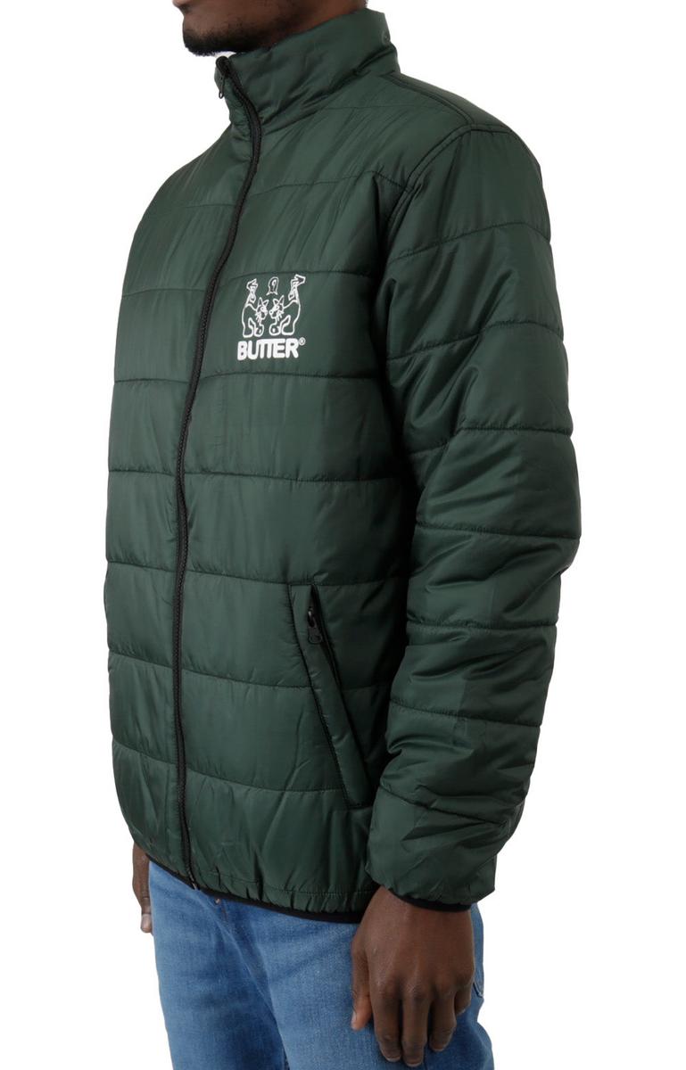 Jun Reversible Dual-Sided Quilted Puffer Jacket - Military/Gray