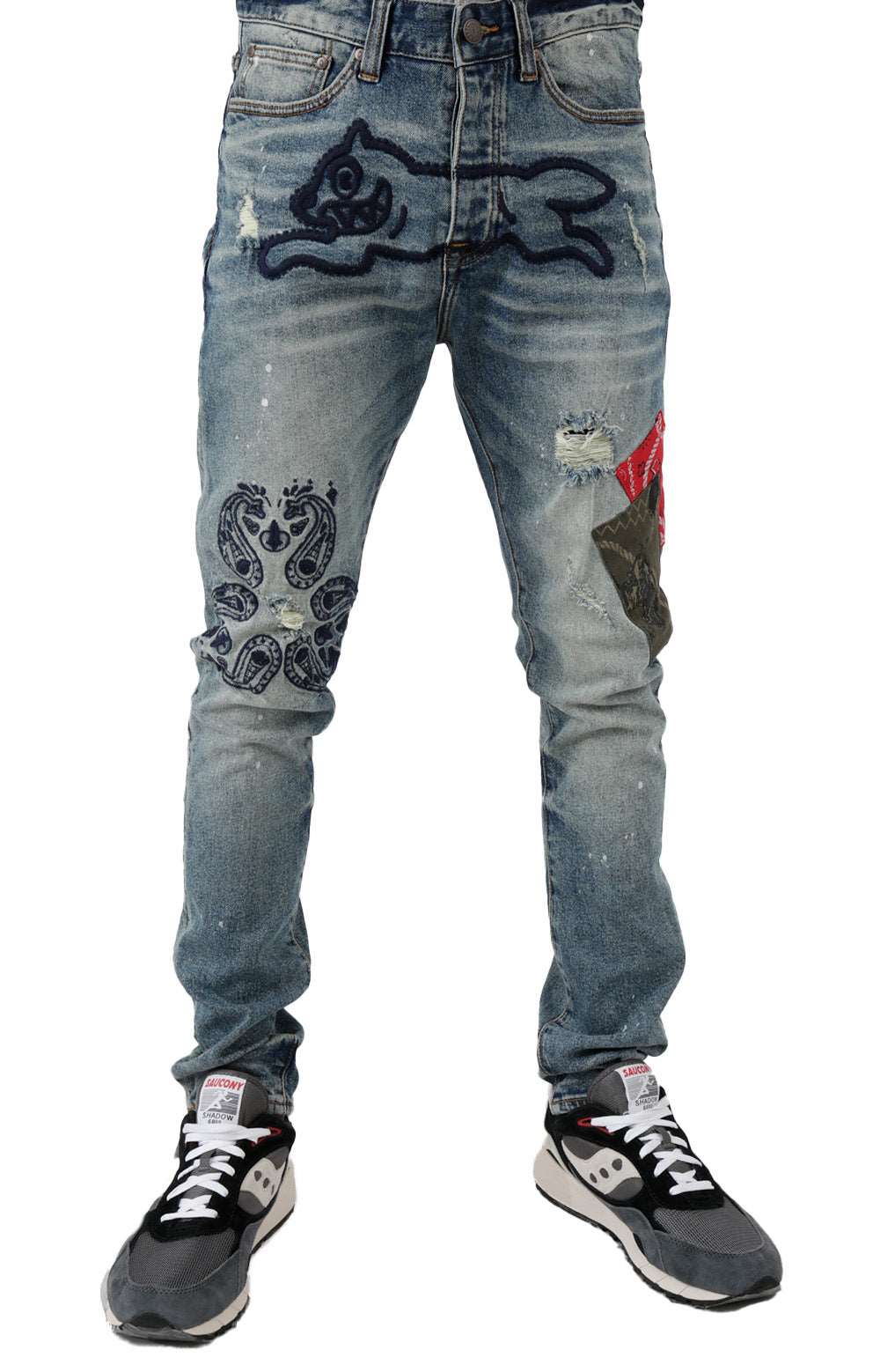 ICECREAM's Irresistible Blueberry Bandana Denim Jeans