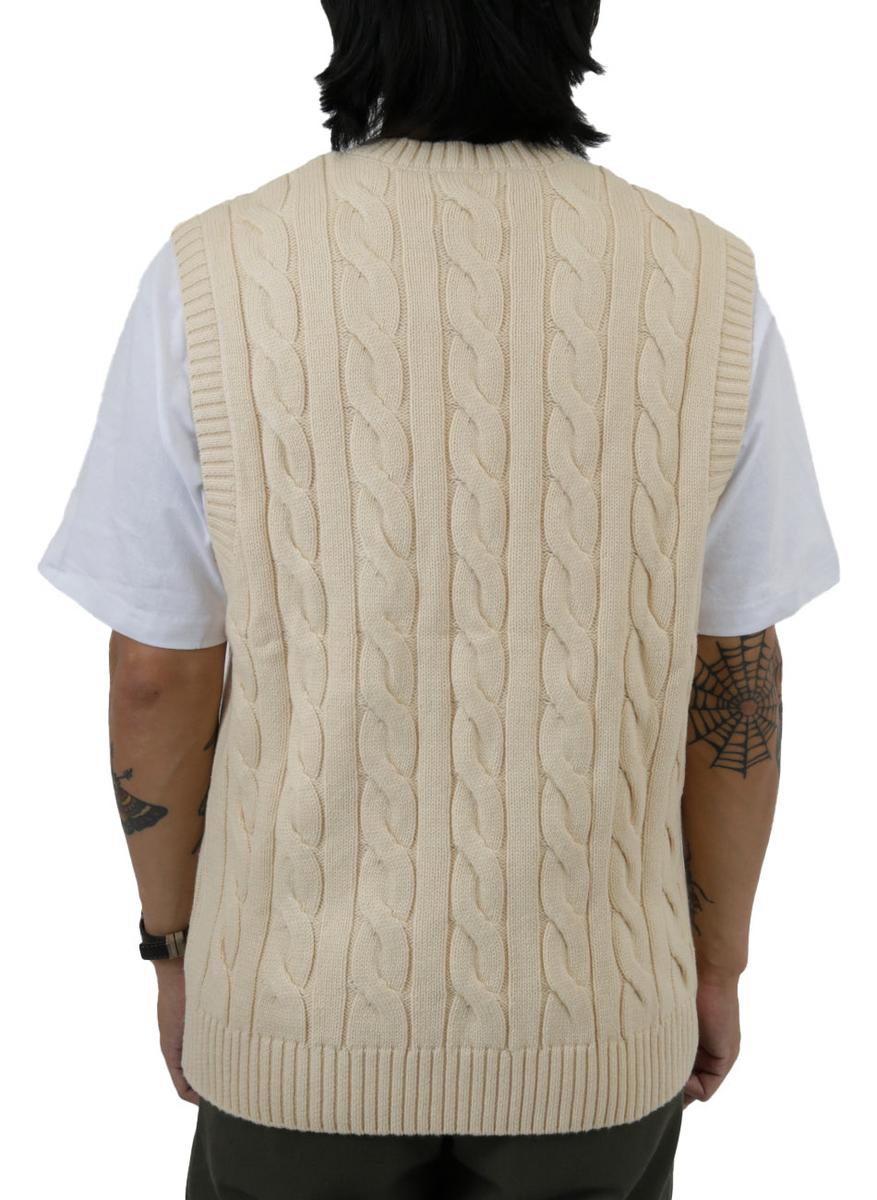 Butter's Stunning Star Cable Knit Sweater Vest in Bone