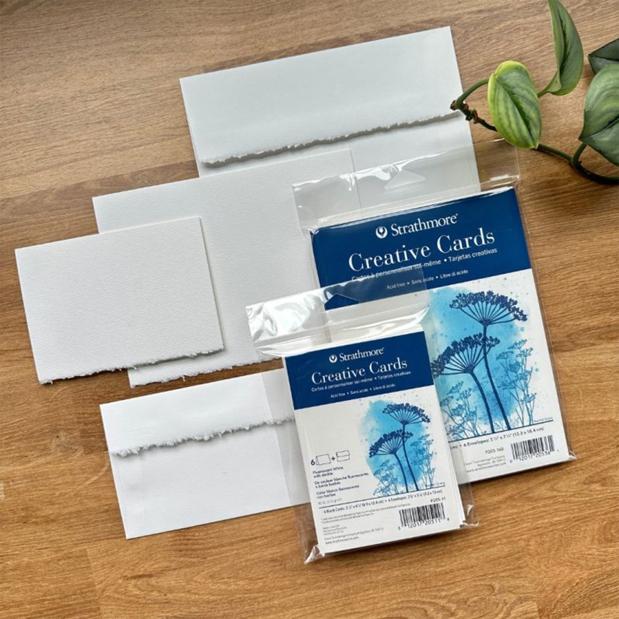 Fluorescent White Deckled Edge Creative Cards - Unleash Your Creativity!