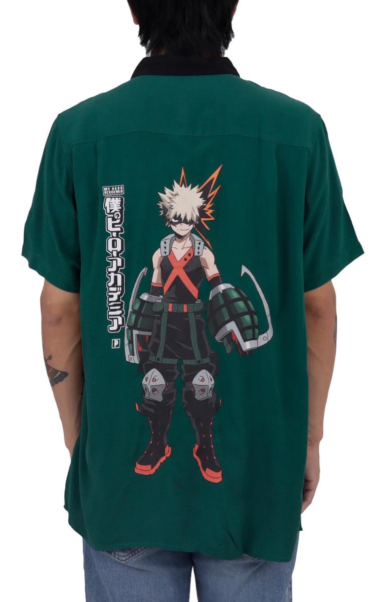 Primitive x My Hero Academia's Dynamite Katsuki Bakugo Short Sleeve Woven Shirt - Grab Yours Now!
