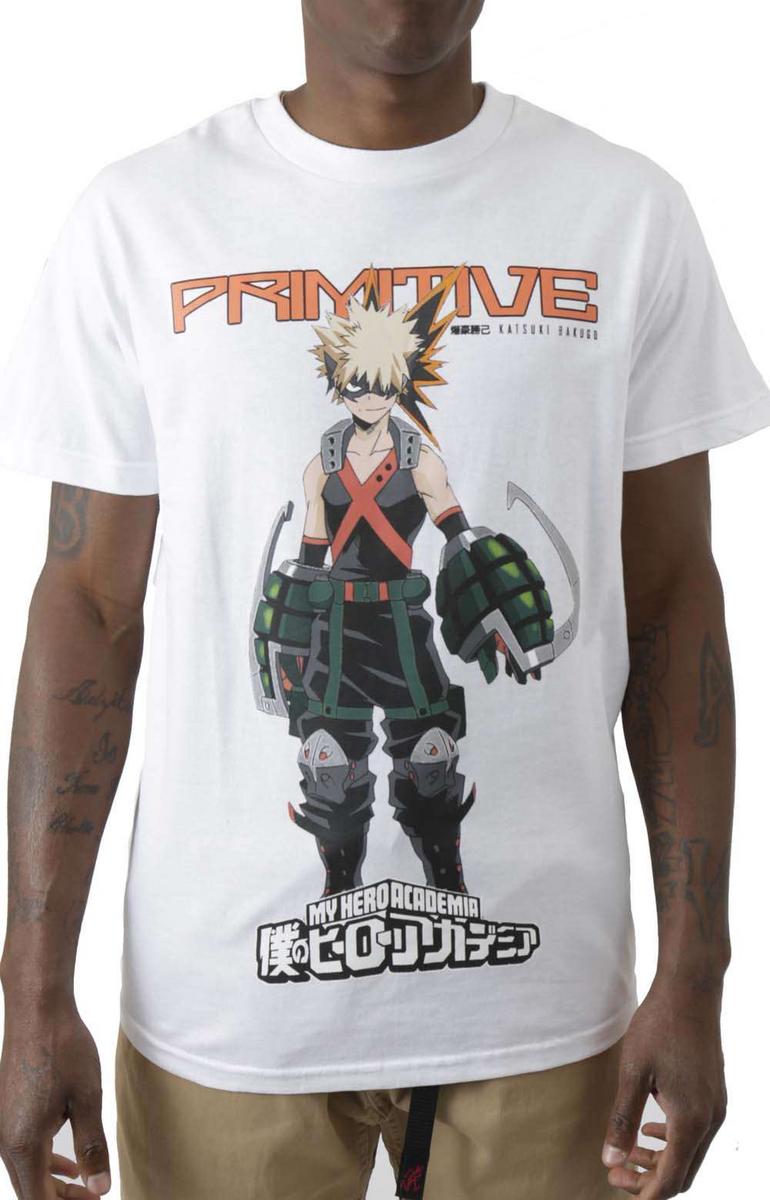Exciting My Hero Academia Katsuki Bakugo White T-Shirt