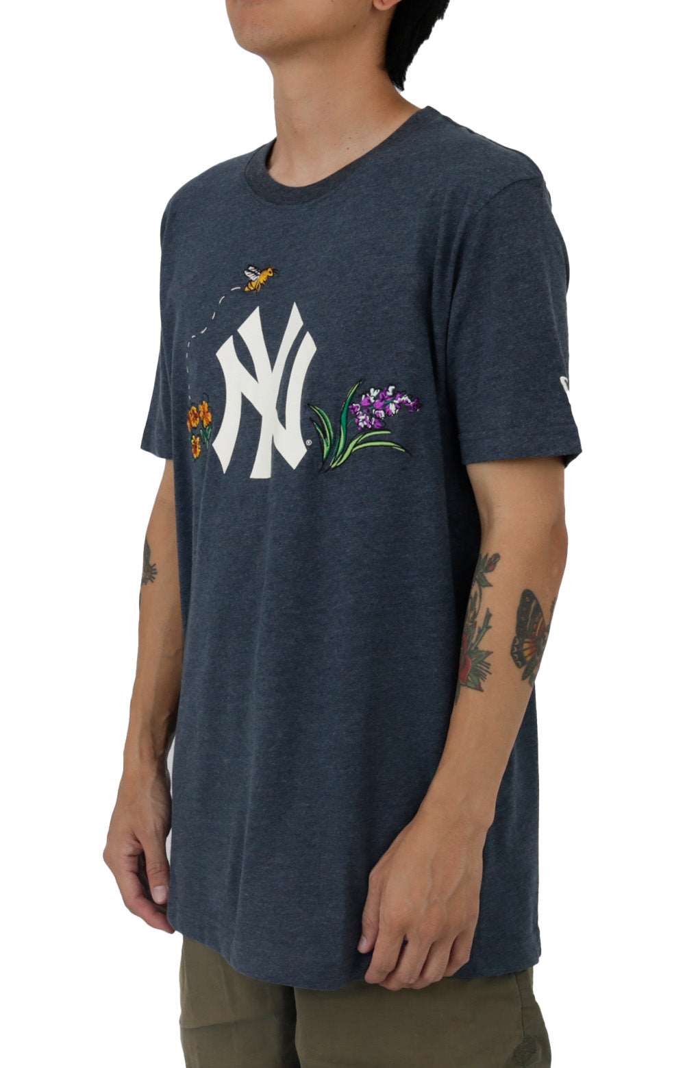 Stunning NY Yankees Water - Color Floral T - Shirt