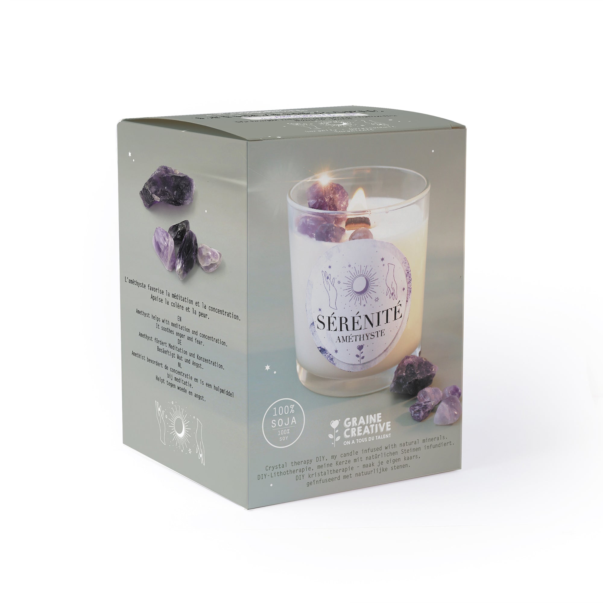 Amethyst DIY Lithotherapy Candle Kit - Create Your Own!