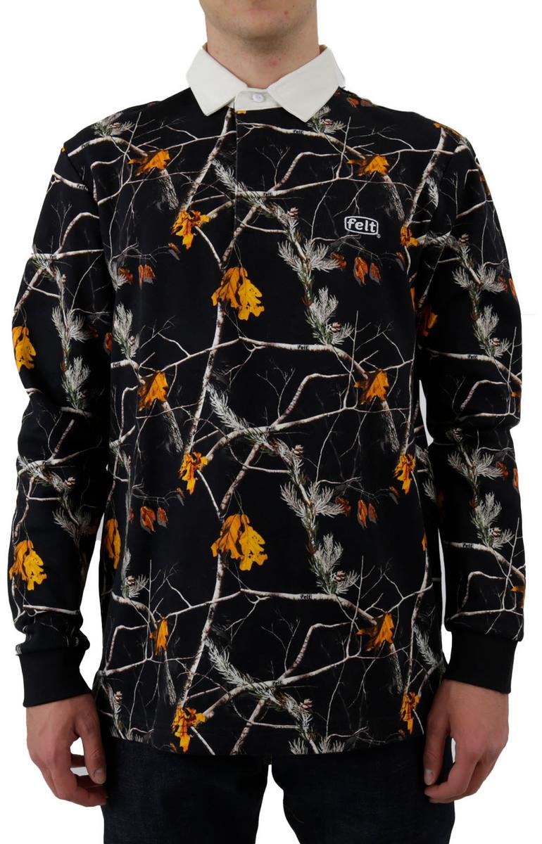 Felt's States Rugby - Striking Black Woodland Camo