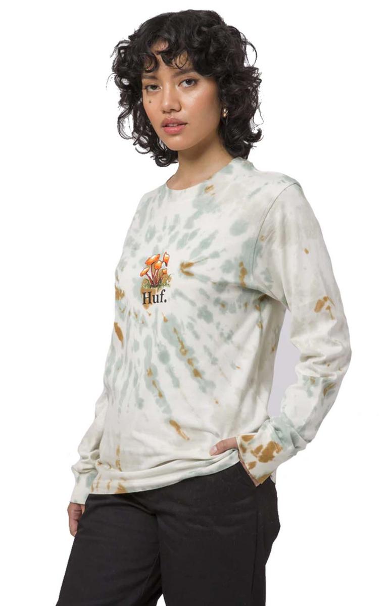 Stunning Natural Tie - Dye Mushroom Long Sleeve Relaxed Tee