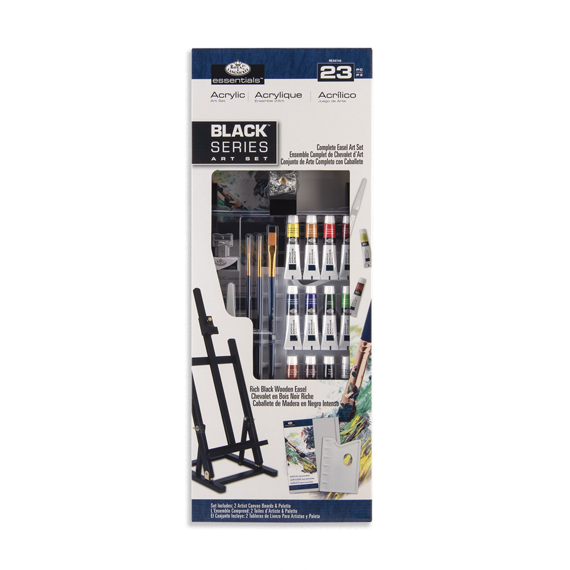 Black Series Acrylic Painting Easel Kit - Unleash Your Creativity with 23 Pieces!