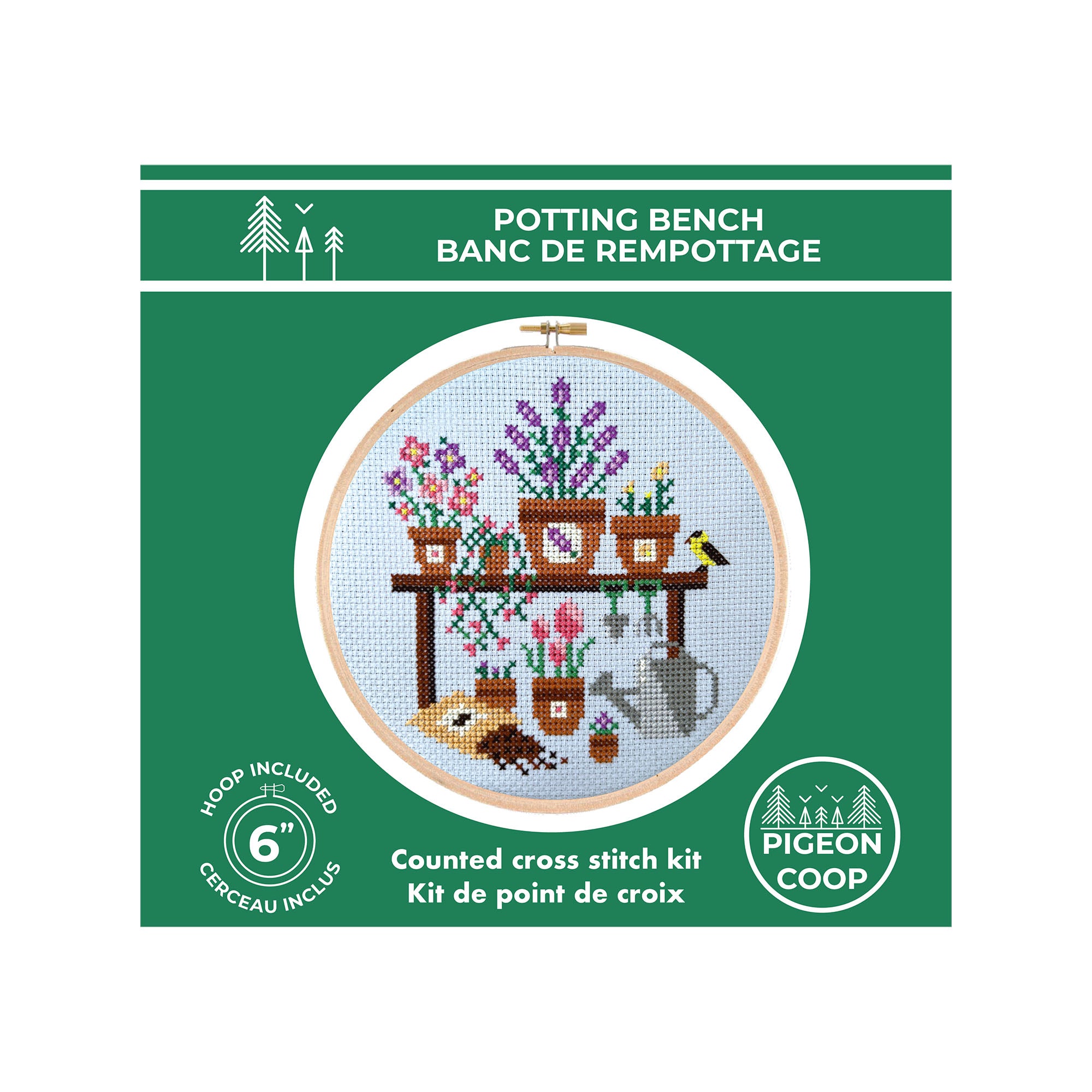 Enchanting DIY Cross Stitch Kit: Potting Bench Delight