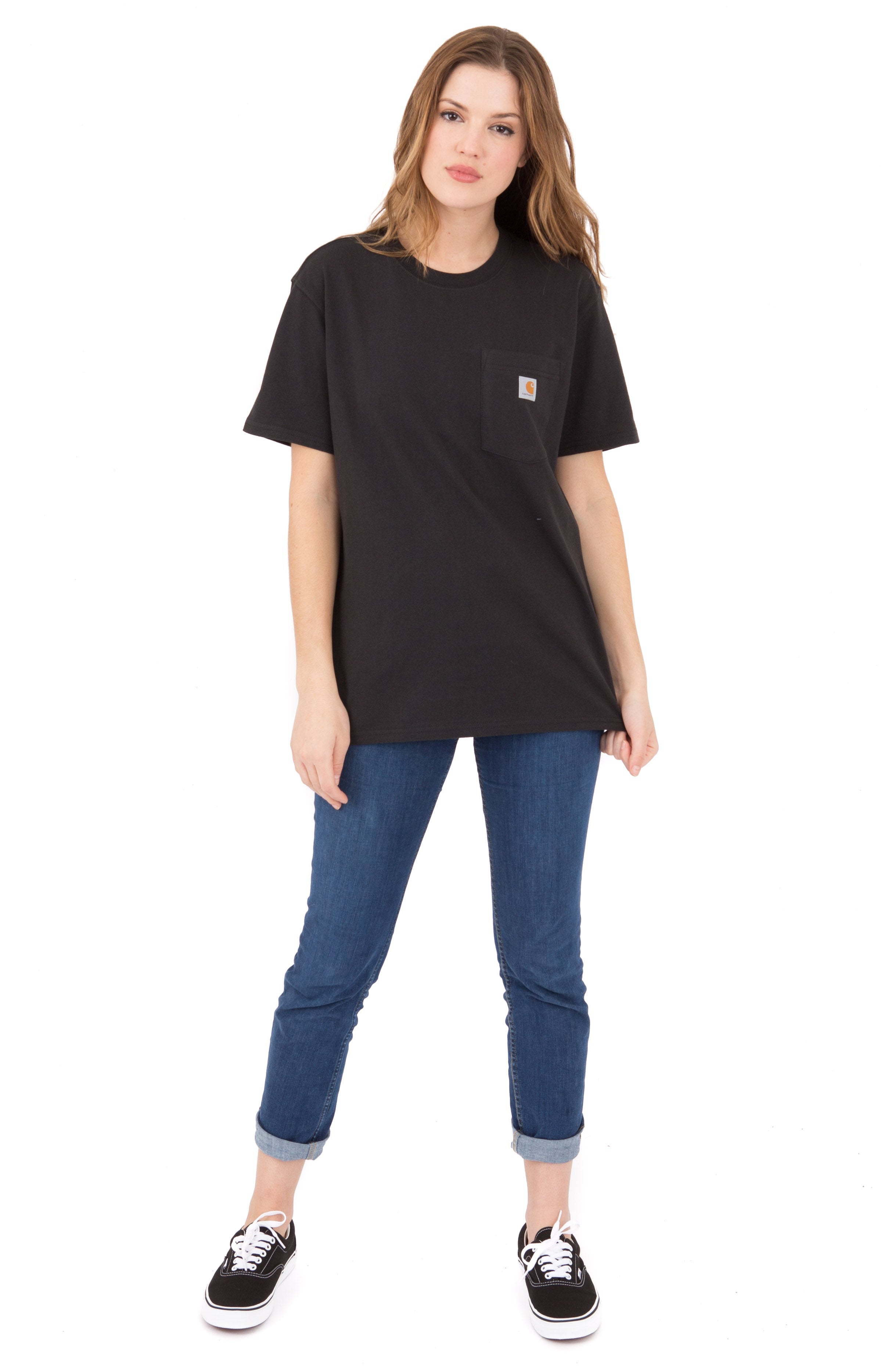 Carhartt Women's WK87 Pocket T-Shirt - Stylish Black for Work