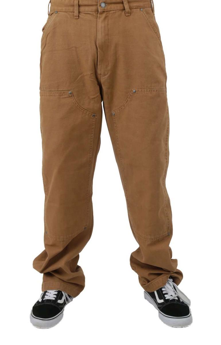 Dickies Stonewashed Brown Duck Double Front Work Pants - Timeless Utility, Modern Style