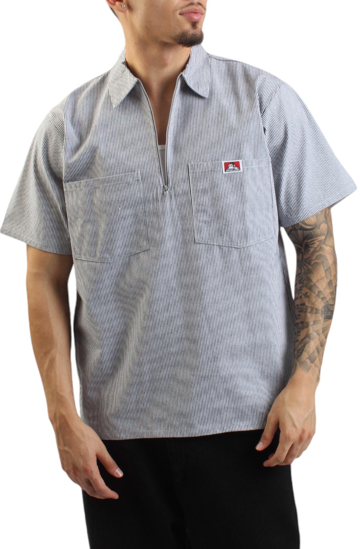 Half Zip Striped Work Shirt - The Ultimate Job Companion