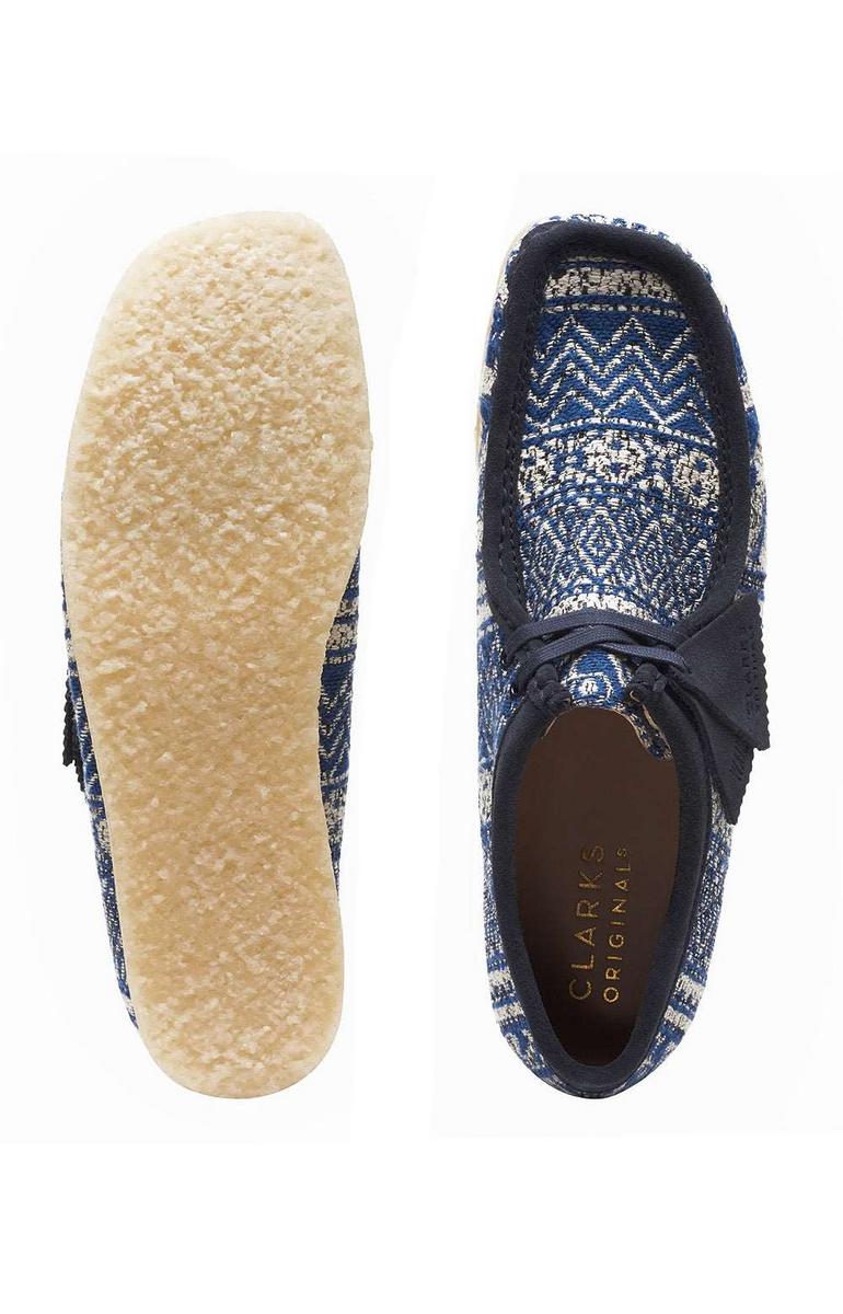 Stylish Blue Fabric Wallabee Boots by Clarks