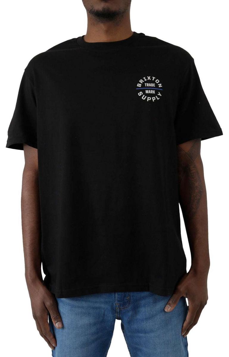 Brixton Oath V T-Shirt - Stunning Black/Off White Royal
