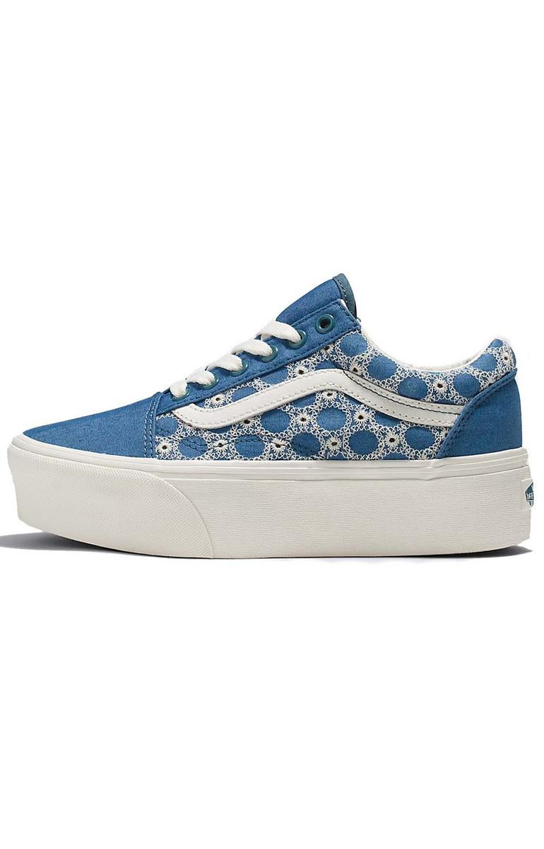 Stunning Blue Denim Mix Old Skool Stackform Shoes - A Must-Have!