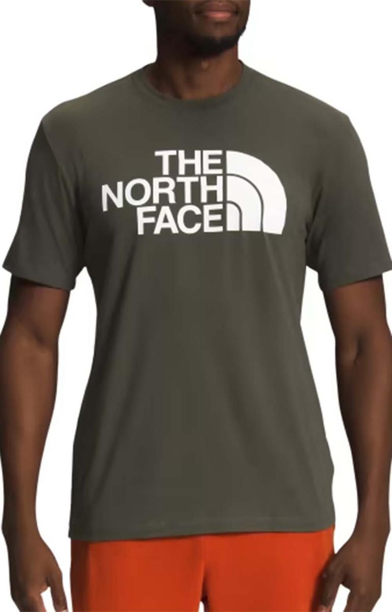 The North Face Half Dome Men's Short-Sleeve T-Shirt in New Taupe Green/TNF White