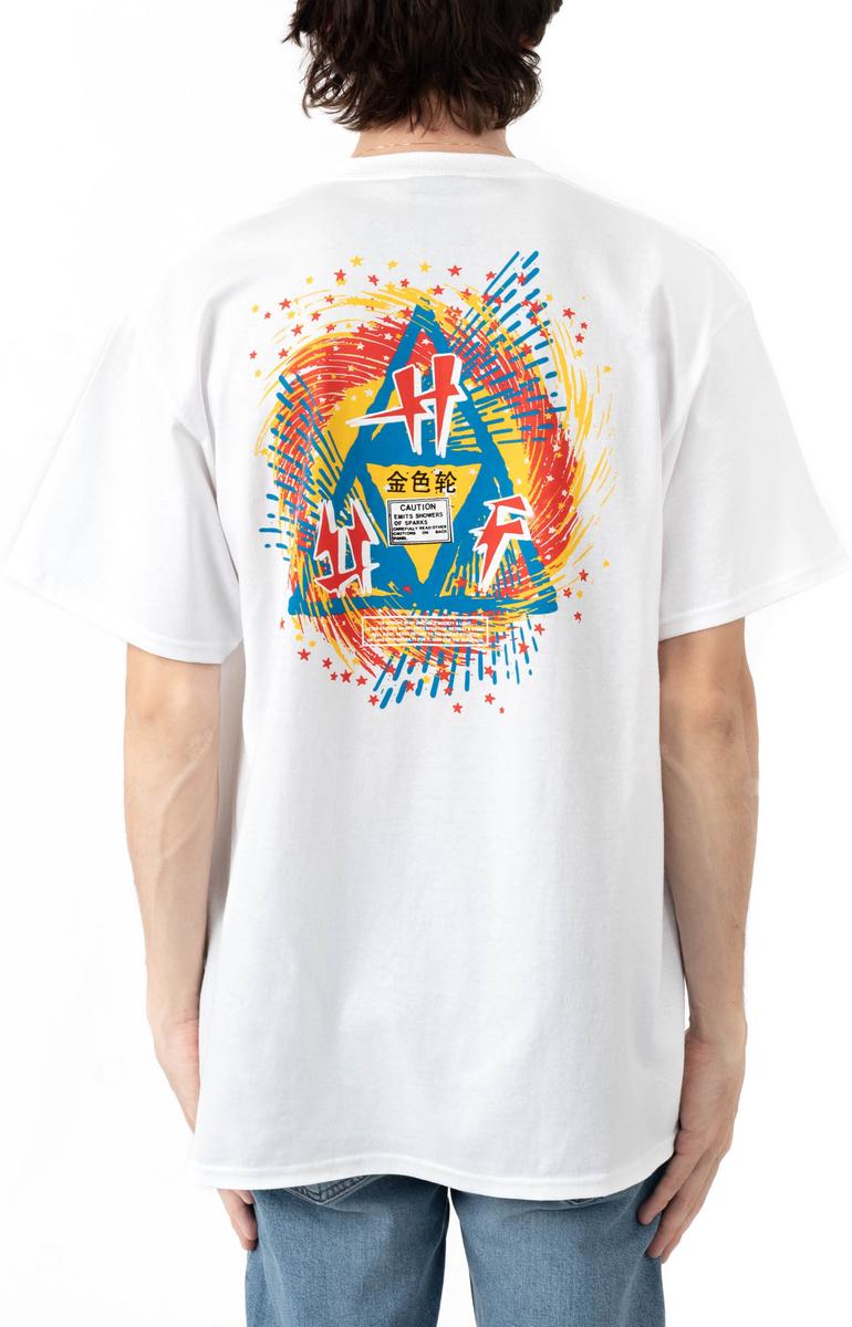 HUF 4th of July Flashing Wheel White Tee - A Must - Have for Patriotic Style
