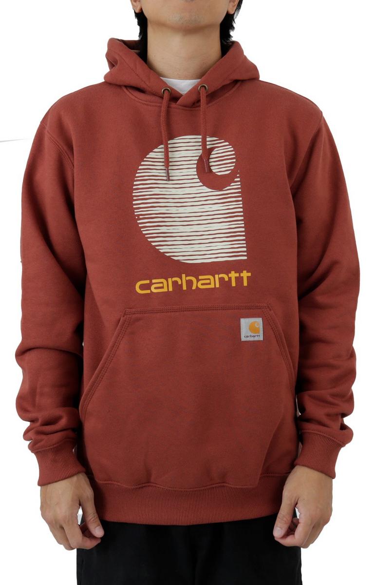 Carhartt Rain Defender Henna Midweight Hoodie with Iconic Logo - Stay Dry in Style!