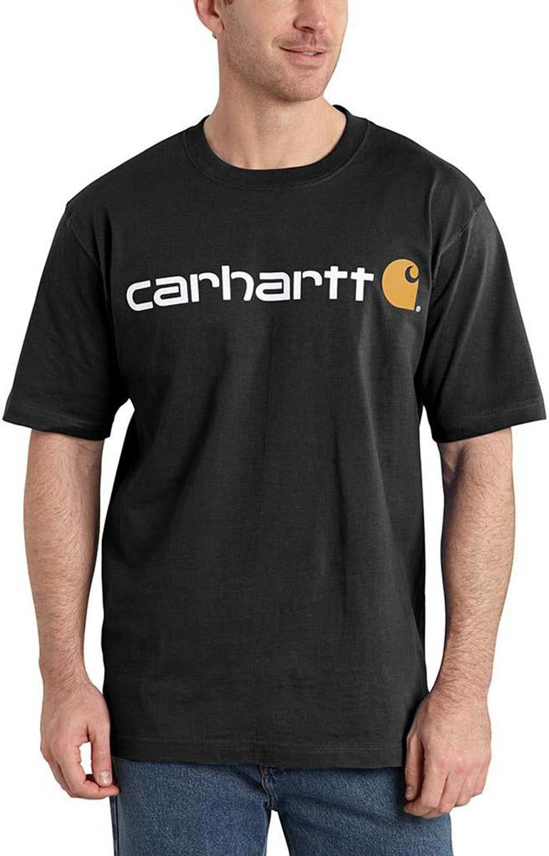 Carhartt K195 Black S/S Signature Logo T-Shirt - Ideal for Work!