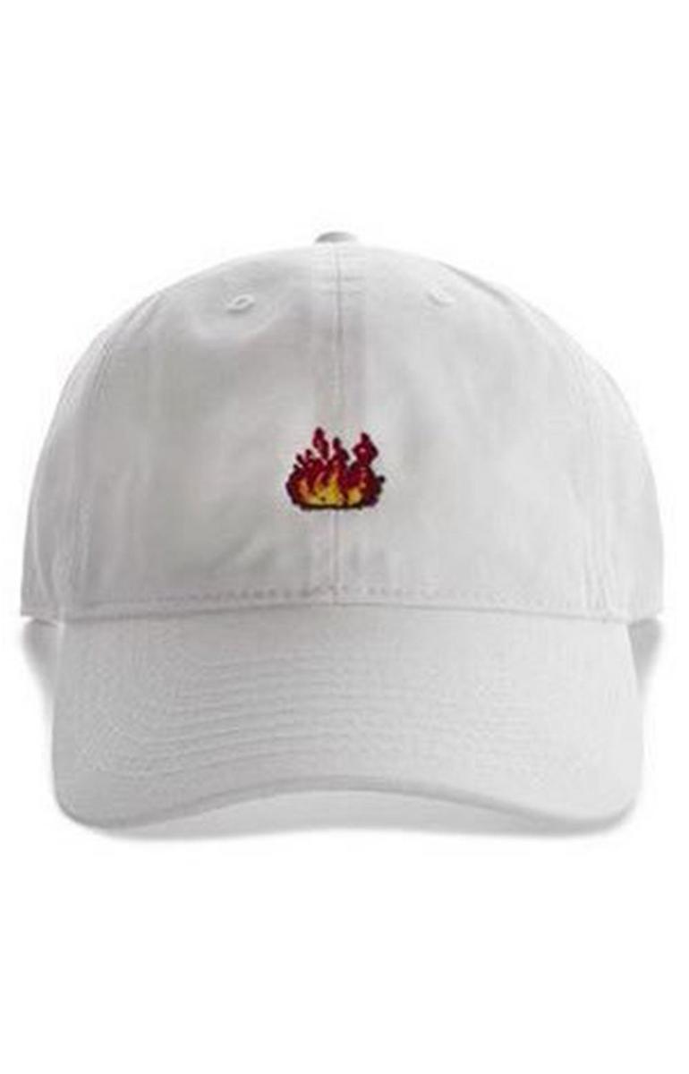 Stunning Embroidered White Flame Dad Hat