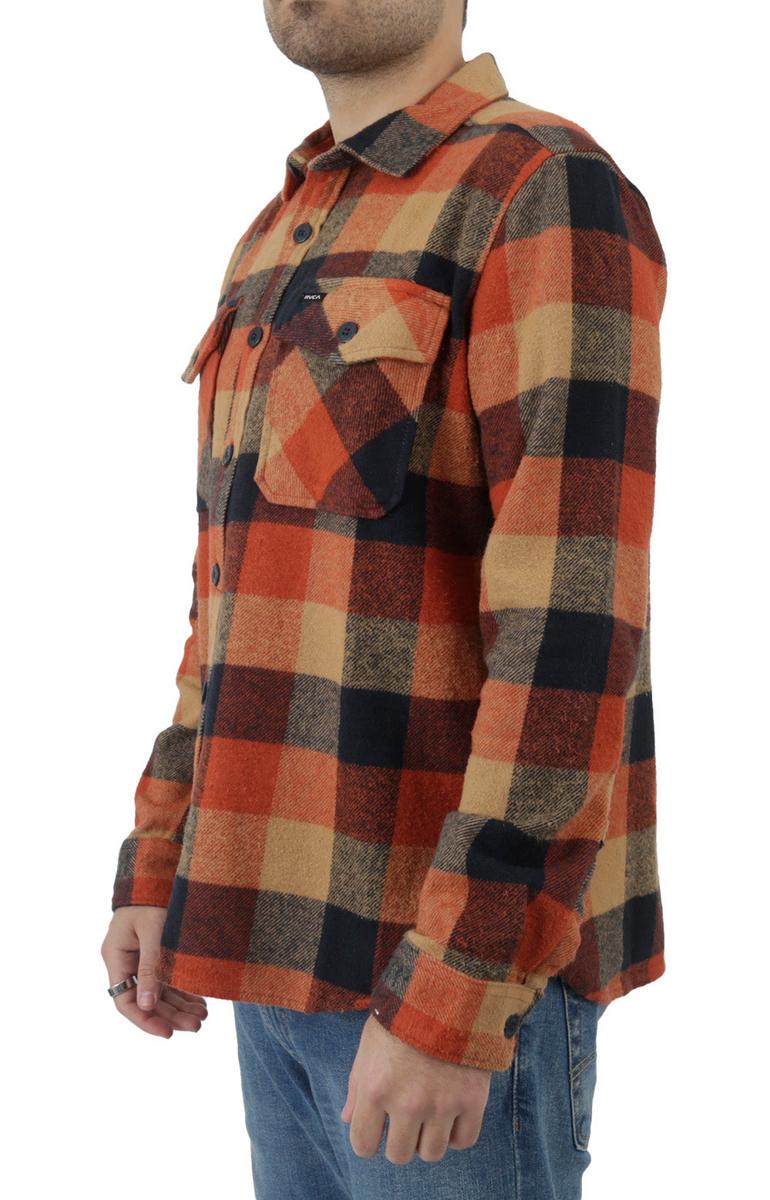 RVCA Rustic Red Heavyweight Brushed Cotton Flannel Shirt - Timeless Comfort!