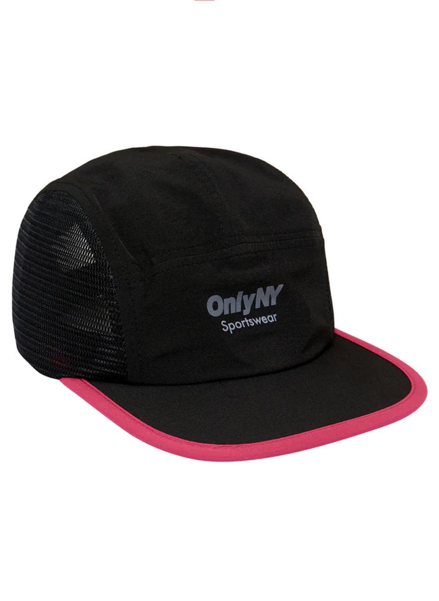 Only NY Twill Logo Mesh 5-Panel Cap - Stylish Black/Magenta