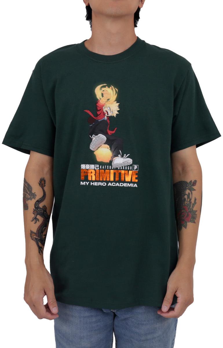 My Hero Academia's Thrilling Explosive Speed Forest Green Graphic Tee