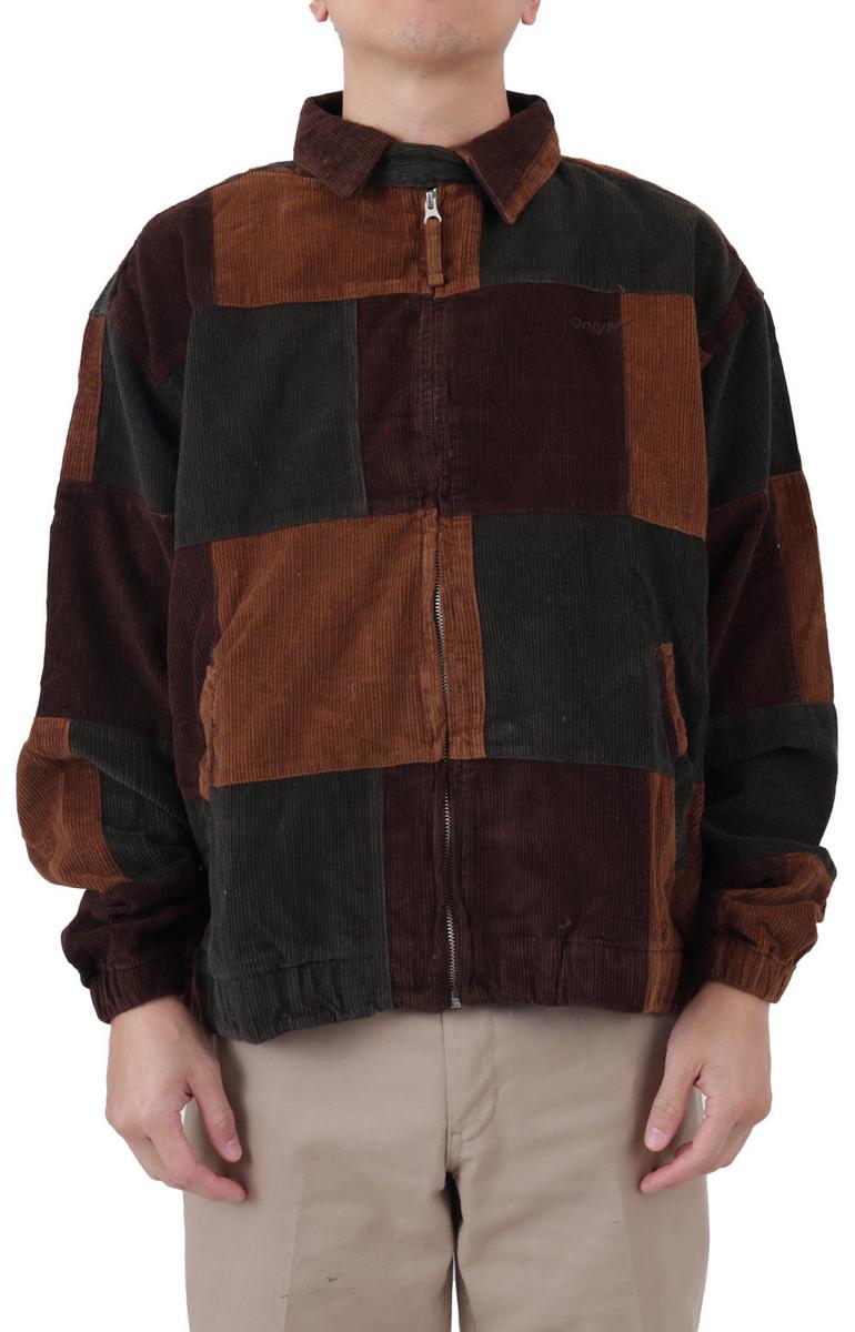 Gorgeous Multicolor Corduroy Patchwork Jacket in Brown