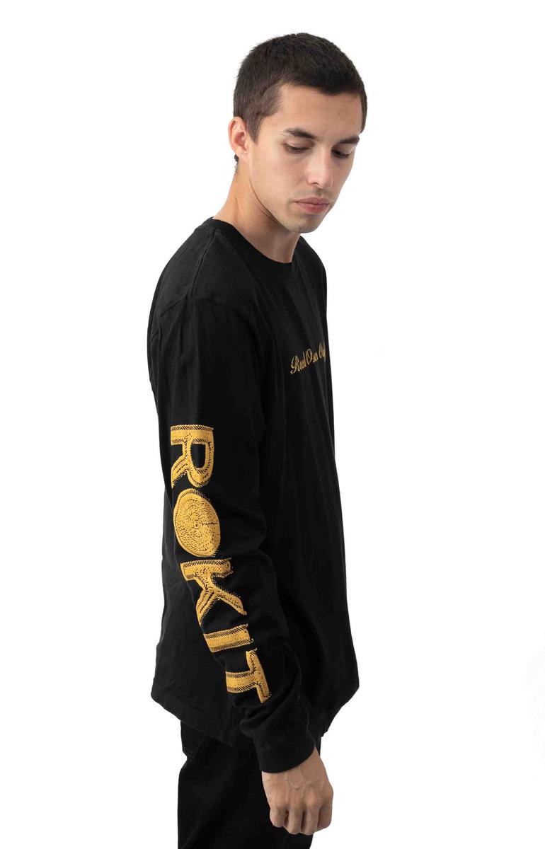Stylish Black Long-Sleeve Script Shirt