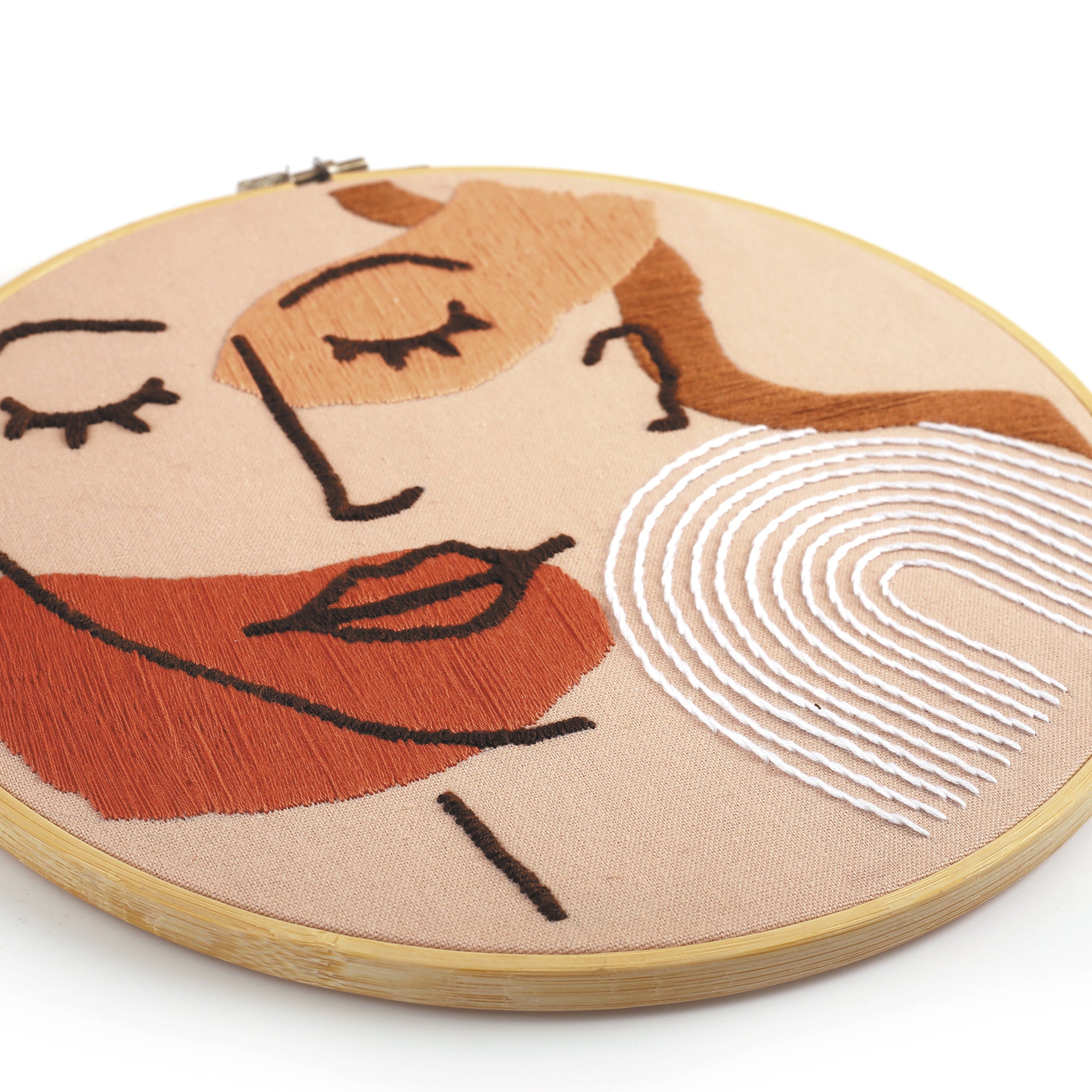 Enchanting DIY Line Art Face Embroidery Kit