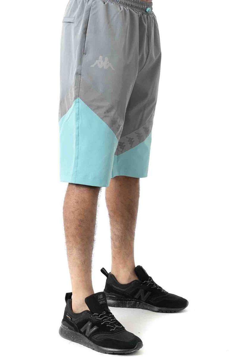 Kappa Men's Stylish Grey/Green Aqua 222 Banda Amaruc Stretch Shorts