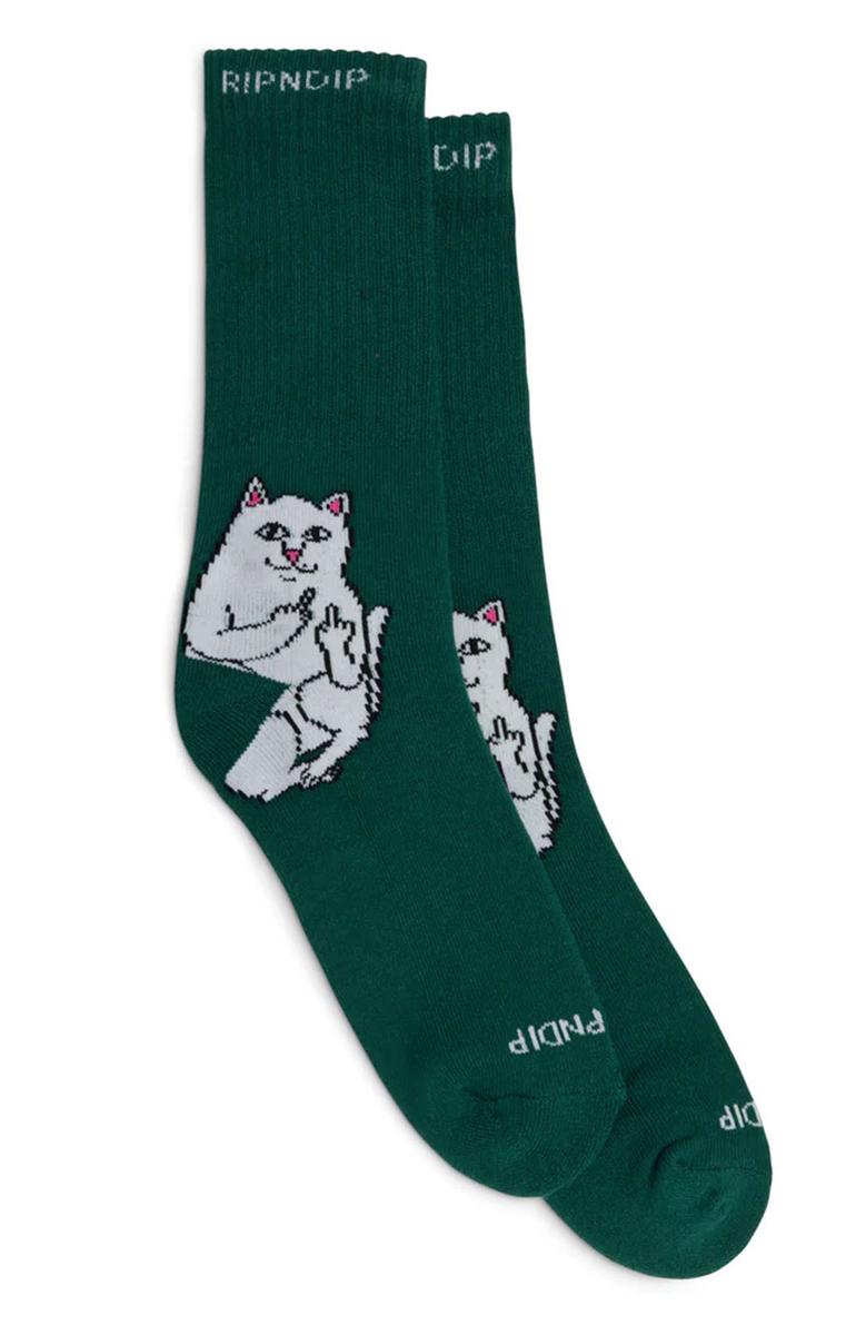 Stylish Alpine Green Lord Nermal Socks by RIPNDIP - A Must - Have!