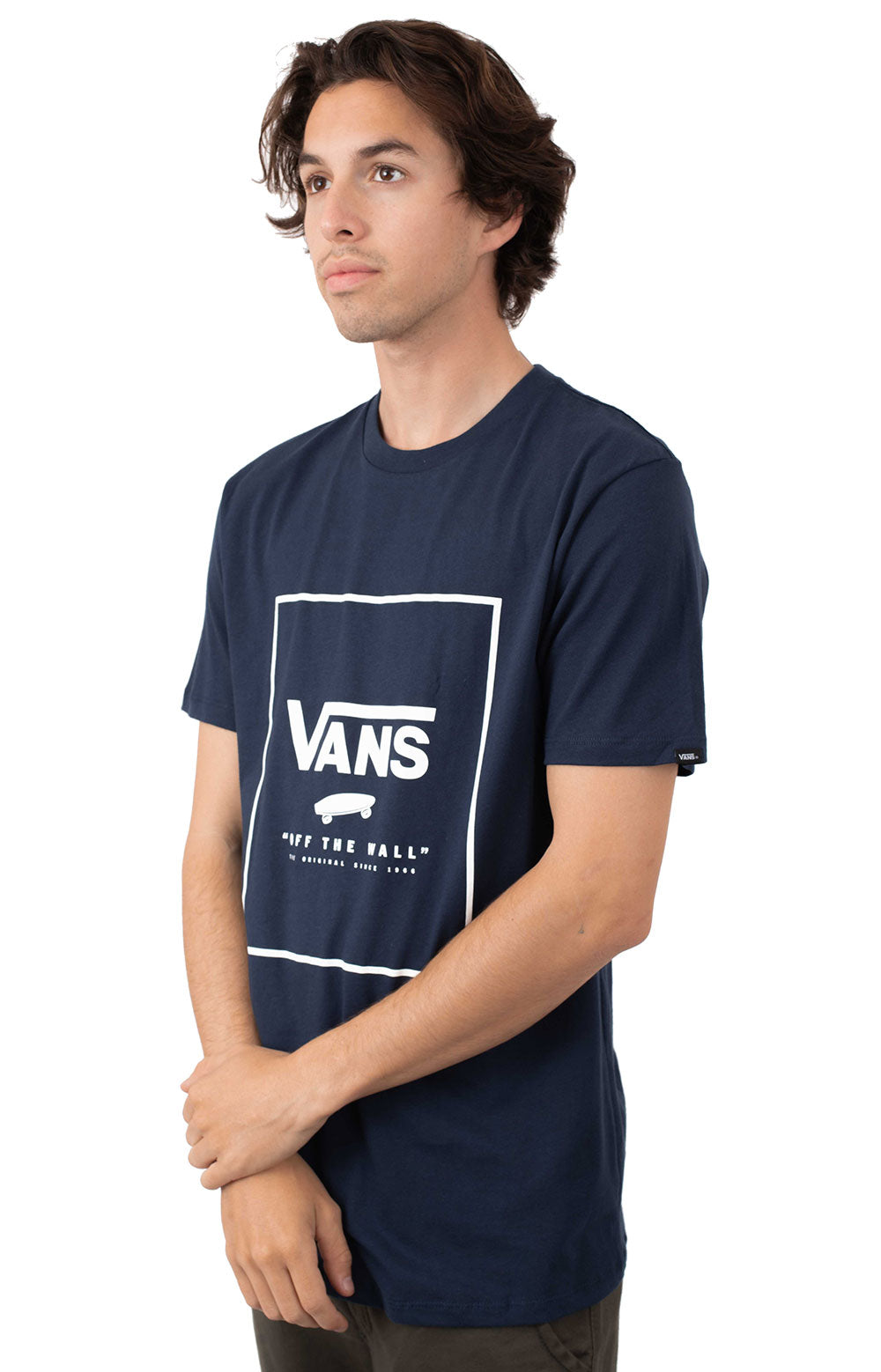 Stunning Print Box T-Shirt in Dress Blue/White