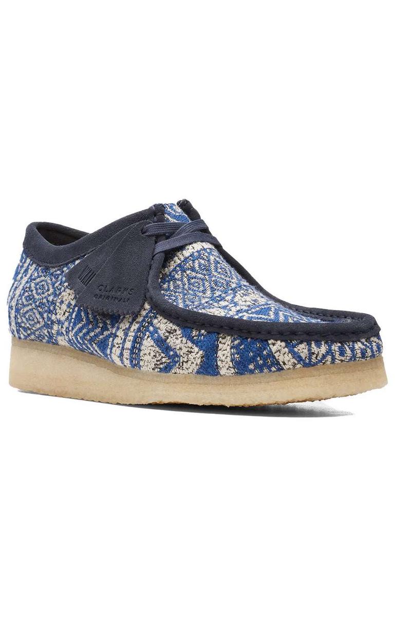 Stylish Blue Fabric Wallabee Boots by Clarks