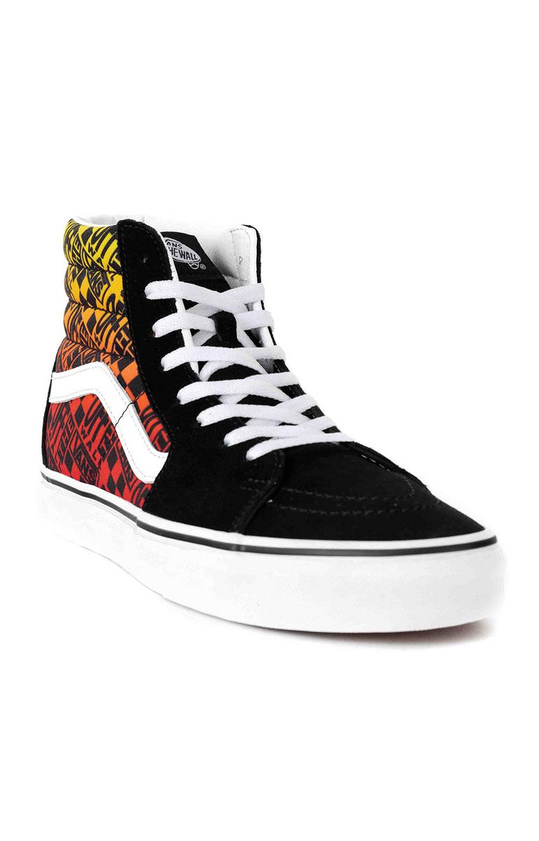 Vans Stunning Logo Flame High-Top Skate Shoes - Black/True White