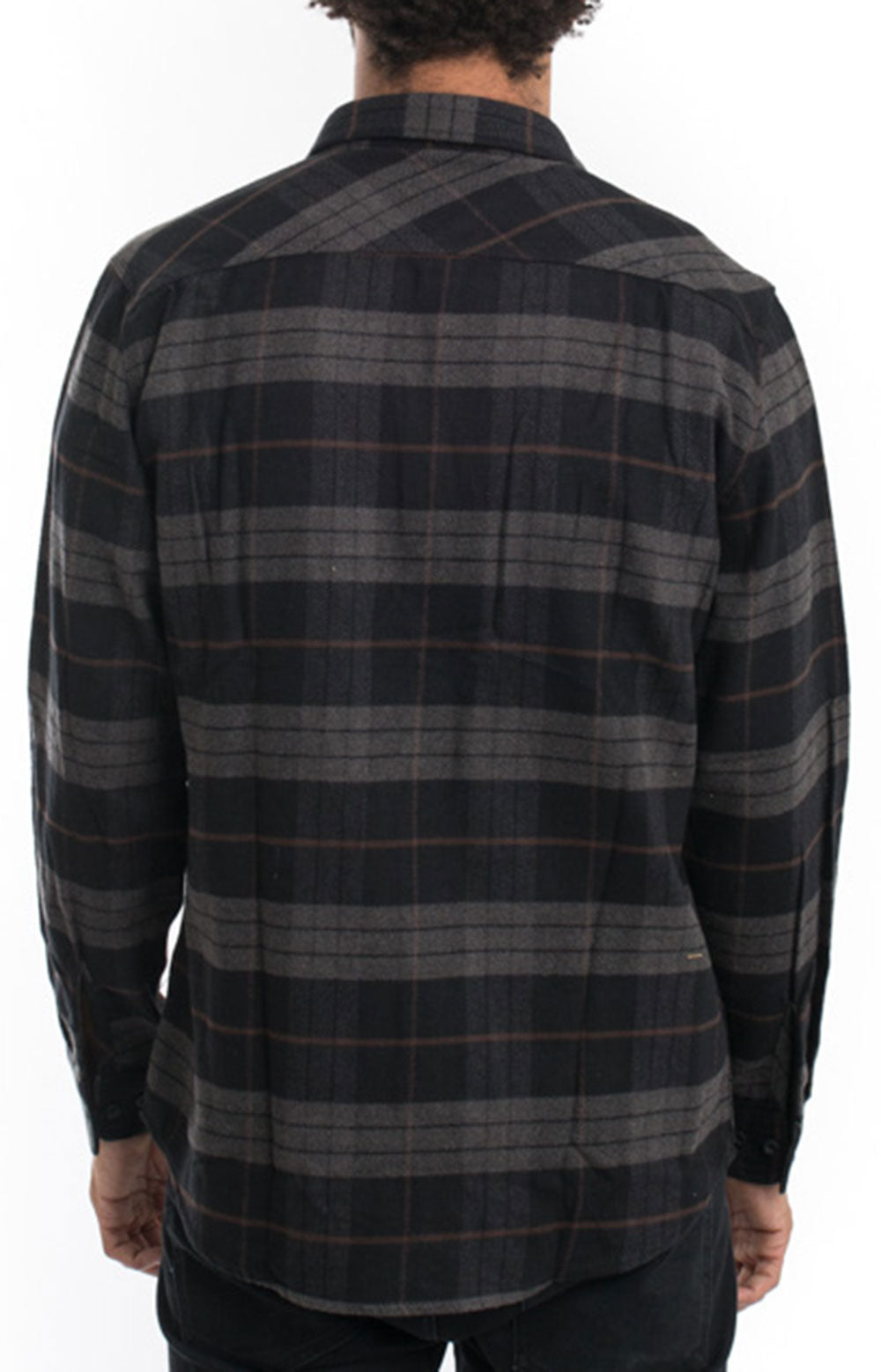 Brixton's Stunning Bowery Long-Sleeve Flannel in Black/Charcoal