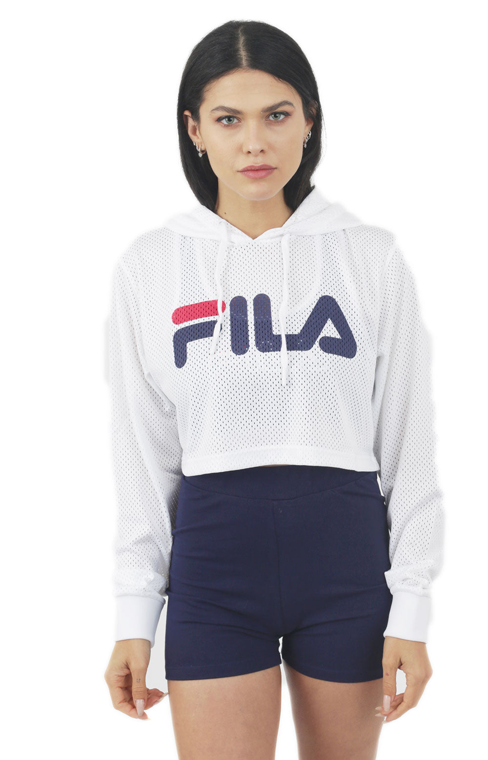 Stunning Noemi Crop Pullover Hoodie in Pure White