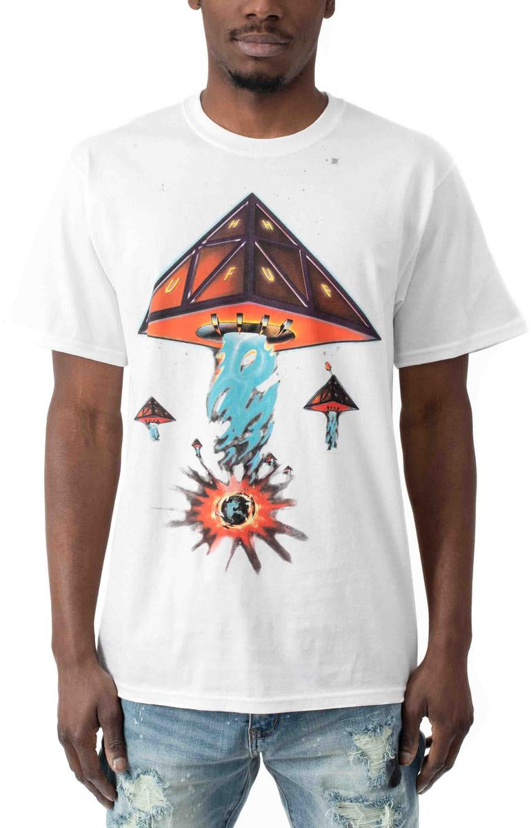 Huf's Doomsday TT White T-Shirt: A Rock-Inspired Classic