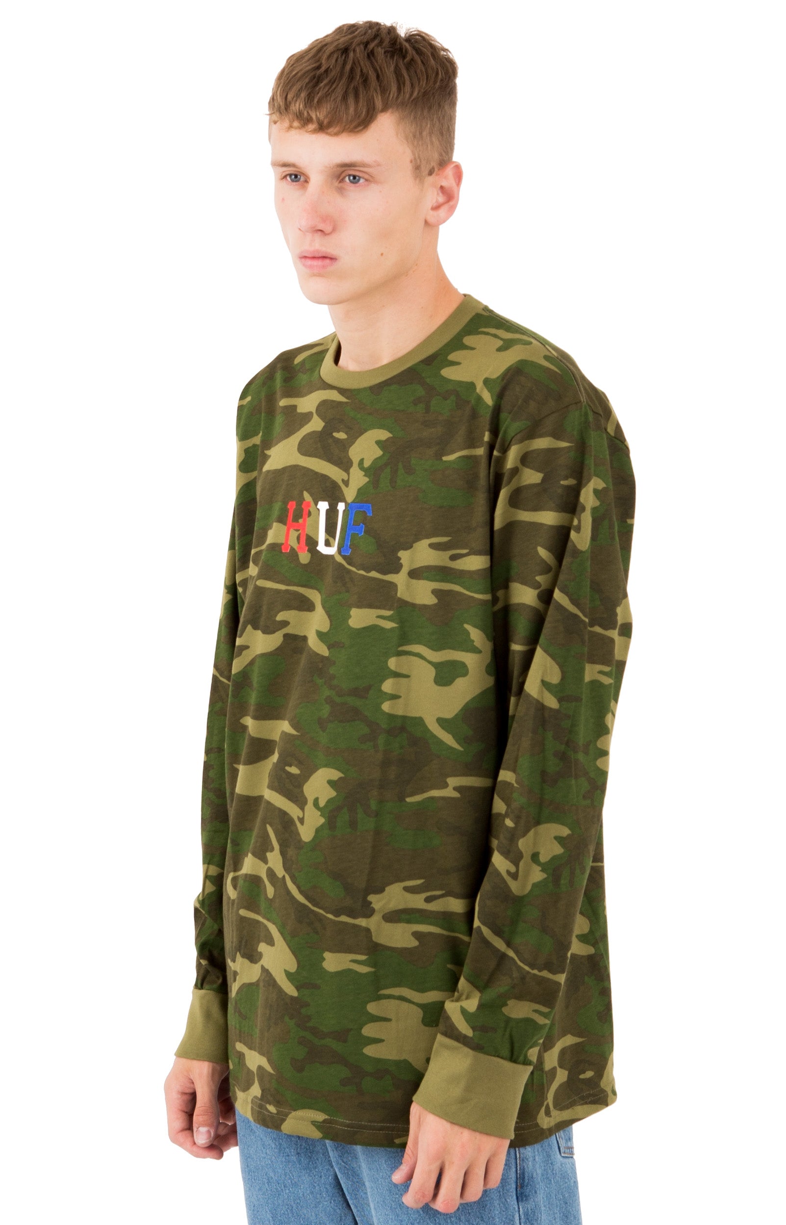 Huf's Stunning Woodland Camo Classic H Lips Long Sleeve Shirt