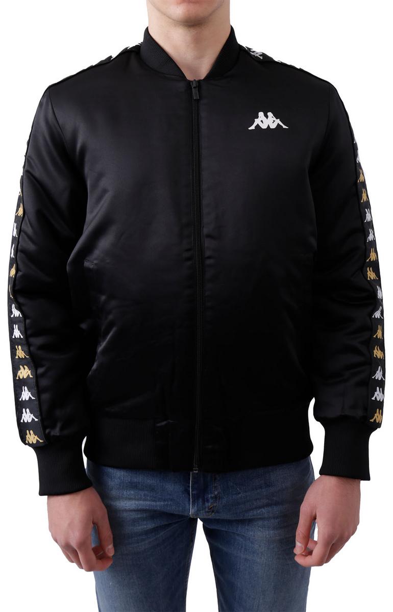 Kappa 222 Banda Bawern Bomber Jacket - Stylish Black Smoke/Lt Yellow/Bright White Combo