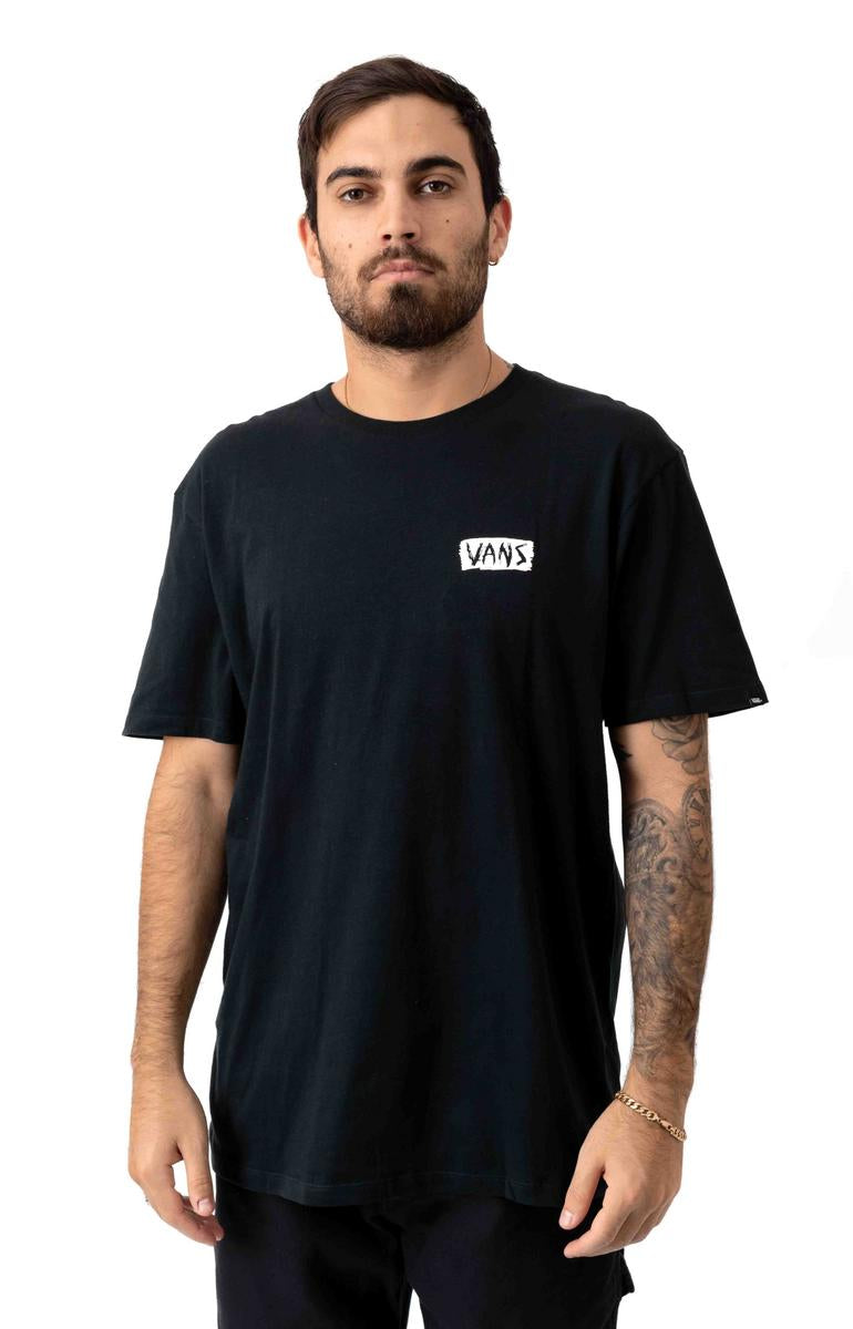 Striking Distressed Vans Graphic Tee in Black - Grab Yours Now!