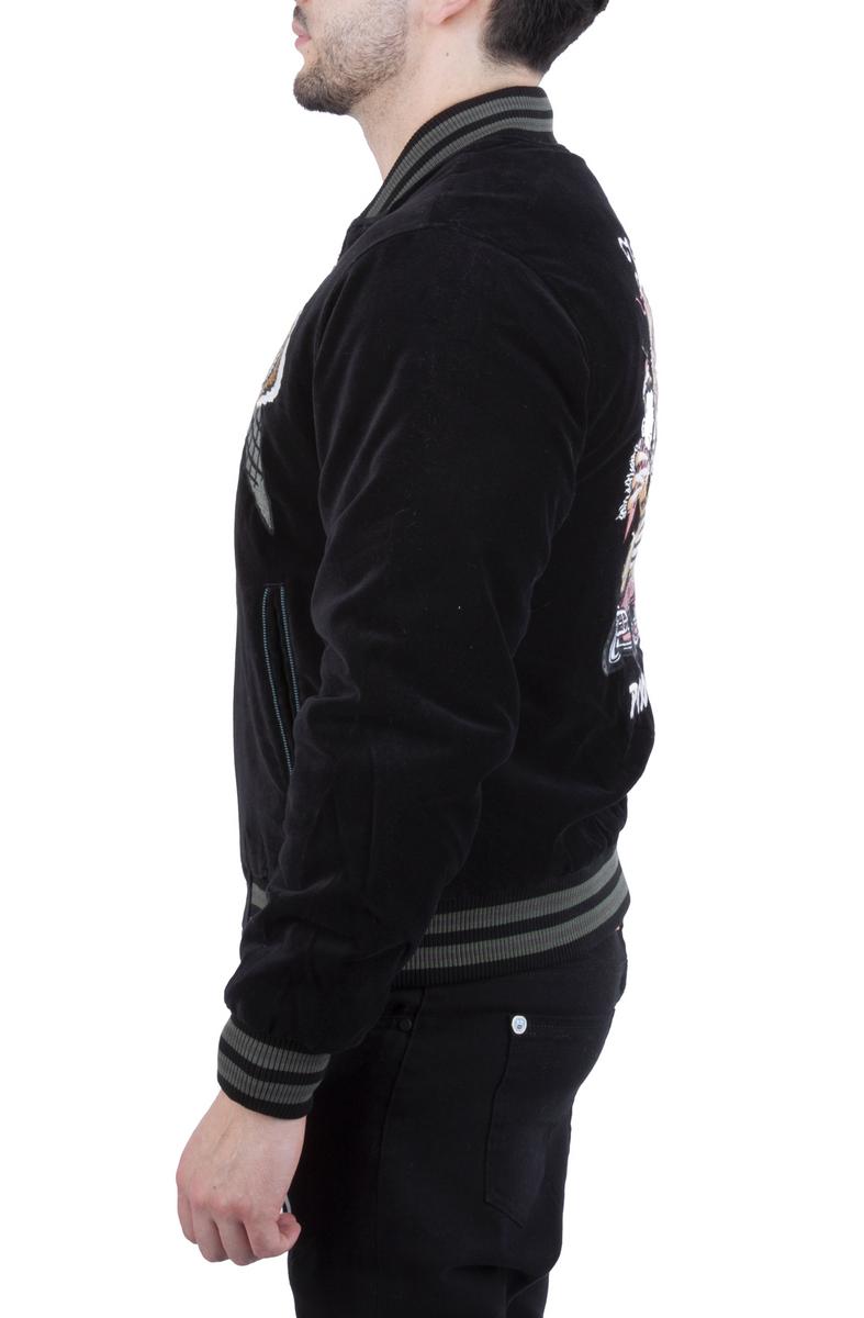 Ice Cream Dollars Stylish Black Velour Jacket