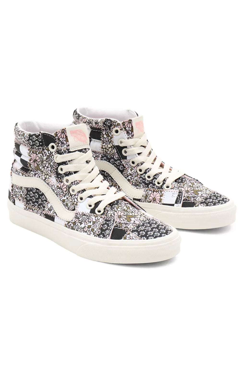 Vans Women's (32QG9FY) Patchwork Floral Sk8-Hi Shoes - Multi/Marshmallow