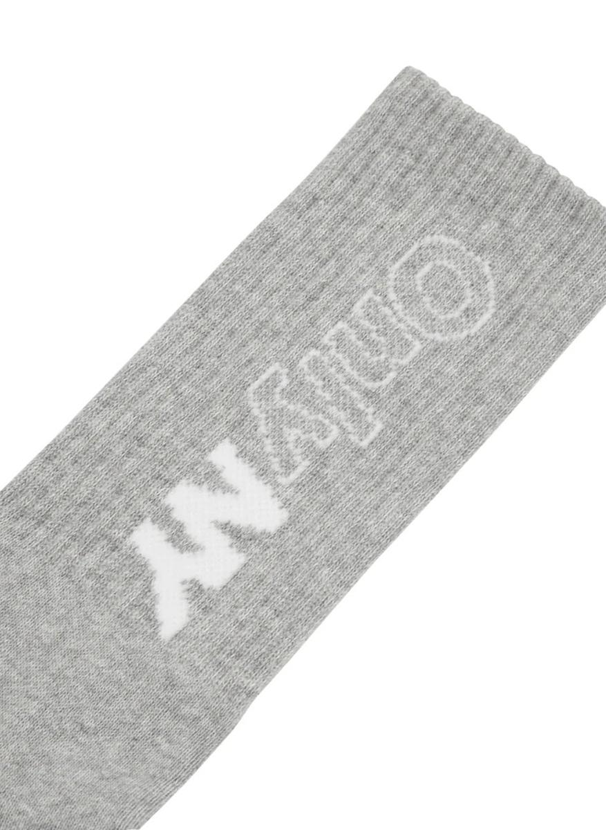 Stunning Heather Grey/White Outline Logo Crew Socks