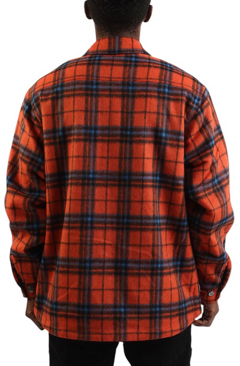 Seville Orange Plaid Woven Shirt - A Bold Urban Statement