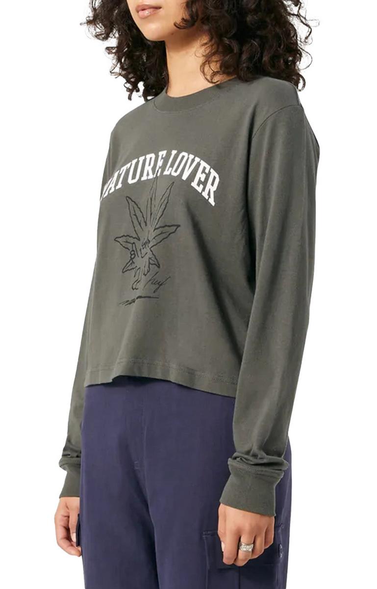 Huf Women's Stunning Gunmetal Long Sleeve Cropped Tee