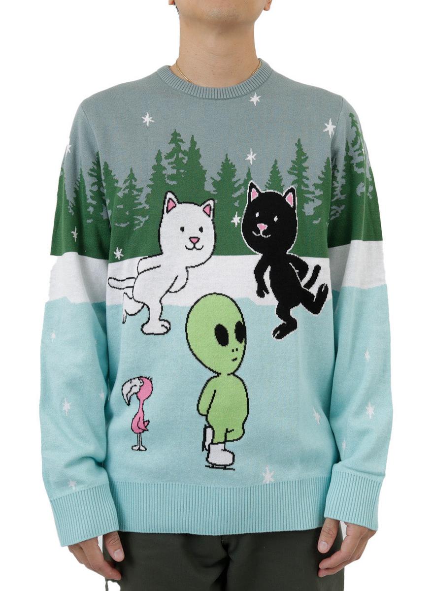 Stunning Light Blue Skating With Friends Knit Sweater - Grab Yours Now!